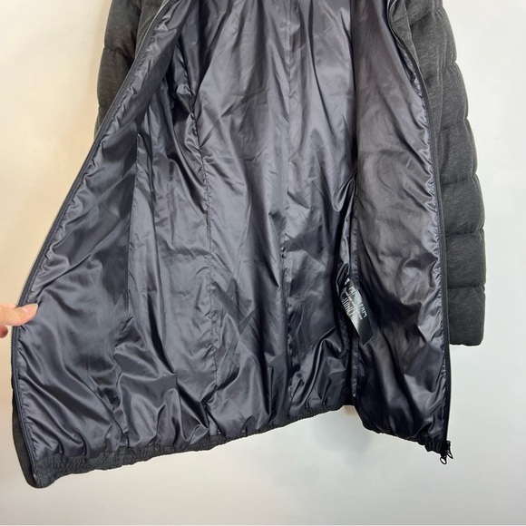 UNIQLO minimalist wool blend charcoal grey black down puffer coat XS - Picture 10 of 14